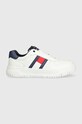 Παιδικά αθλητικά παπούτσια Tommy Hilfiger απομίμηση λείου δέρματος λευκό T3X9.33115.35.41