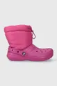 roza Otroške snežke Crocs Classic Lined Neo Puff Otroški