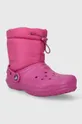 Дитячі чоботи Crocs Classic Lined Neo Puff рожевий