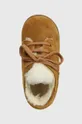 коричневий Дитячі замшеві туфлі Pom D'api STAND-UP DERBY FUR