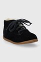 Детские замшевые полуботинки Pom D'api STAND-UP DERBY FUR P1AHDZ0403.19.23 тёмно-синий AW23