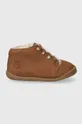 коричневий Дитячі замшеві зимові черевики Pom D'api FLEX-UP BOTTINE FUR Дитячий
