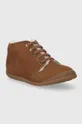 Дитячі замшеві туфлі Pom D'api FLEX-UP BOTTINE FUR коричневий