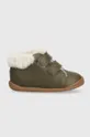 zelena Dječje zimske kožne cipele Pom D'api FLEX-UP EASY FUR Dječji