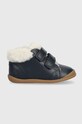 Pom D'api ghete de iarna pentru copii din piele FLEX-UP EASY FUR piele bleumarin P1BEEZ0402.19.23