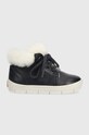 Pom D'api ghete de iarna pentru copii din piele START TOP FUR cu snur bleumarin P1CCAP04R2.21.23