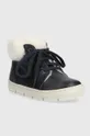 Pom D'api scarpe invernali in pelle bambino/a START TOP FUR blu navy