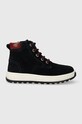 Дитячі замшеві туфлі Pom D'api FLOW BOOTS замша темно-синій P1QPEP0402.28.30