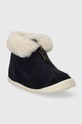 Detské zimné semišové topánky Pom D'api SWEET ZIP FUR P1VBDO0402.19.23 tmavomodrá AW23