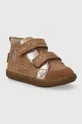 Дитячі шкіряні туфлі Shoo Pom коричневий
