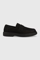 Calvin Klein mokasyny zamszowe LOAFER NB skóra zamszowa czarny HM0HM01031