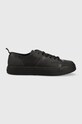 Calvin Klein bőr sportcipő LOW TOP LACE UP LTH alacsony fekete HM0HM01045