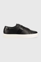 čierna Kožené tenisky Calvin Klein LOW TOP LACE UP LTH Pánsky