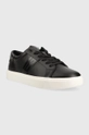 Kožené tenisky Calvin Klein LOW TOP LACE UP LTH čierna