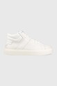 Tenisky Calvin Klein HIGH TOP LACE UP LTH imitácia kože biela HM0HM01057
