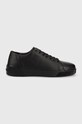 Kožené tenisky Calvin Klein LOW LACE UP LTH MONO usňová koža čierna HM0HM01236