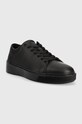 Kožené tenisky Calvin Klein LOW LACE UP LTH MONO HM0HM01236 čierna AW23