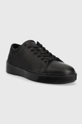 Usnjene superge Calvin Klein LOW LACE UP LTH MONO črna