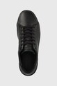 Kožené tenisky Calvin Klein LOW LACE UP LTH MONO čierna HM0HM01236