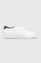 Tommy Hilfiger sneakersy skórzane TH HI VULC CORE LOW niska biały FM0FM04687