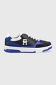 Tommy Hilfiger sneakersy TH BASKET STREET MIX skóra zamszowa granatowy FM0FM04695