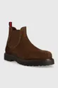 Tommy Jeans stivaletti chelsea in camoscio TJM CHELSEA HIGH BOOT marrone