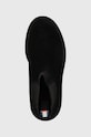 Tommy Jeans botine din piele intoarsa TJM CHELSEA HIGH BOOT negru EM0EM01205