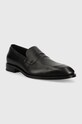 BOSS mokasyny skórzane Derrek 50496075.001 czarny AW23