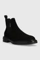 Gant magasszárú cipő velúrból Fairwyn fekete