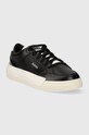 Guess sneakersy skórzane STRAVE FM7SRV.LEA12.BLACK czarny AW23