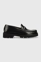 Karl Lagerfeld mokasyny skórzane MOKASSINO LUG KL eleganckie czarny KL13521.000