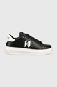 Karl Lagerfeld sneakersy skórzane KAPRI MENS Planet friendly czarny KL52515A.000