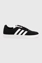 adidas sneakersy zamszowe COURT imitacja skóry licowej czarny DA9853