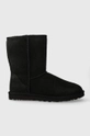 UGG velúr hócipő Classic Short velúr bőr fekete 5800.BLK