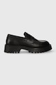Guess mokasyny skórzane GORIZIA MOC skóra licowa czarny FM8GOM.LEA12.BLACK