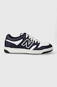 Kožené tenisky New Balance BB480LHJ imitácia kože tmavomodrá BB480LHJ