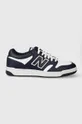 granatowy New Balance sneakersy skórzane BB480LHJ Męski