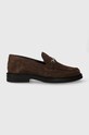 Filling Pieces mokasyny zamszowe Loafer Suede eleganckie brązowy 44222791909