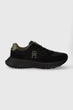 Tommy Hilfiger sneakersy CLASSIC ELEVATED RUNNER MIX skóra zamszowa czarny FM0FM04636
