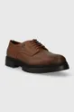 Tommy Hilfiger scarpe in pelle COMFORT CLEATED THERMO LTH SHOE marrone