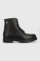 Tommy Hilfiger buty skórzane COMFORT CLEATED THERMO LTH BOOT skóra licowa czarny FM0FM04651