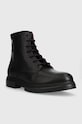 Tommy Hilfiger buty skórzane COMFORT CLEATED THERMO LTH BOOT FM0FM04651 czarny AW23