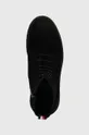 fekete Tommy Hilfiger velúr cipő CORE SUEDE BOOT