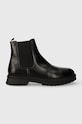 Кожени боти челси Tommy Hilfiger HILFIGER W ABRASIVATO LTH CHELS без изолация черен FM0FM04675