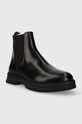 Кожени боти челси Tommy Hilfiger HILFIGER W ABRASIVATO LTH CHELS FM0FM04675 черен AW23