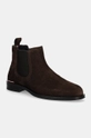 Tommy Hilfiger botine din piele intoarsa CORE RWB HILFIGER SUEDE CHELSEA elegant maro FM0FM04757