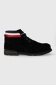 Semišové boty Tommy Hilfiger CORE HILFIGER SUEDE BOOT nezateplené černá FM0FM04800