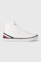 bela Usnjene superge Tommy Hilfiger TH HI VULC CORE LTH Moški