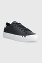 Кожаные кроссовки Tommy Hilfiger MODERN VULC LTH LOW WL FM0FM04819 тёмно-синий AW23