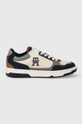 granatowy Tommy Hilfiger sneakersy zamszowe TH BASKET BETTER SUEDE MIX Męski